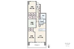グランマークスツインフォートブライトフォート 3LDKの間取図画像