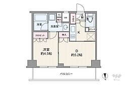 パレステージ六町4 1DKの間取図画像