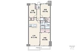 グリーンパーク扇 3LDKの間取図画像