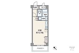 道灌山リハイム ワンルームの間取図画像