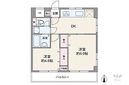ペルレ五反野 2DKの間取図画像