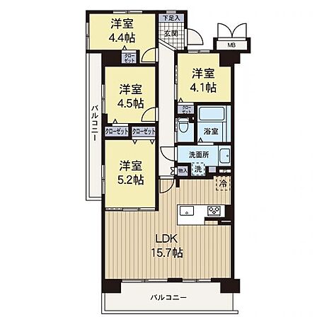 【間取図】住空間の構成が一目で分かる間取図です。各部屋のつながりを確認でき、住まい選びの参考になります。