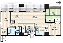 コスモ所沢グランステージ 4LDKの間取図画像