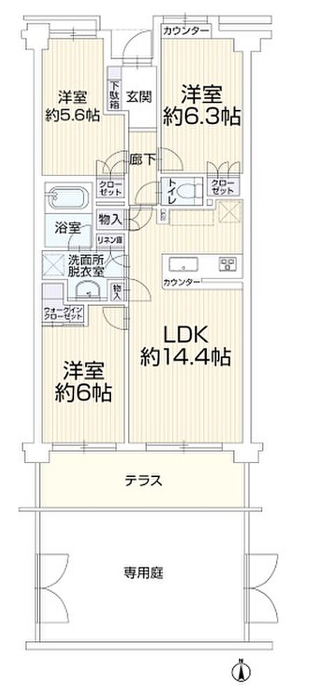 【間取図】住空間の構成が一目で分かる間取図です。各部屋のつながりを確認でき、住まい選びの参考になります。