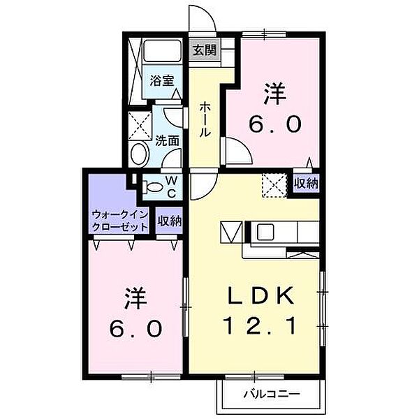 プリムヴェール ｜千葉県松戸市中和倉(賃貸マンション2LDK・1階・56.80㎡)の写真 その2