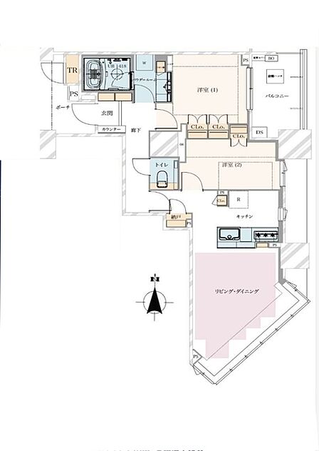 2LDK 間取り