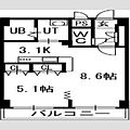 ペルドゥエープス美園8階5.4万円