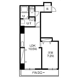 ドエル豊平7条 4階1LDKの間取り