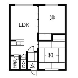シティハウス15 2LDKの間取図画像