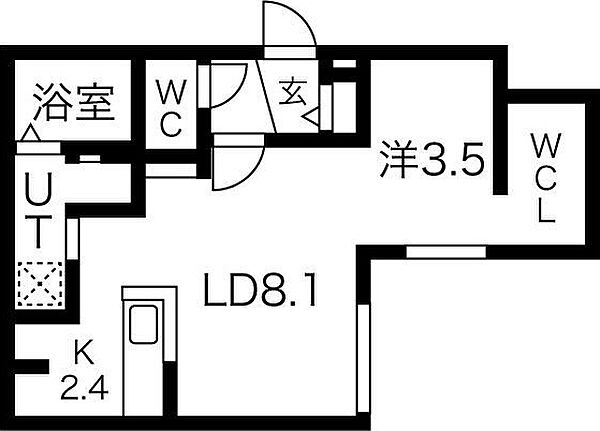 北海道札幌市豊平区平岸二条1丁目(賃貸マンション1LDK・4階・35.18㎡)の写真 その2