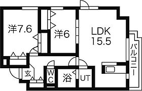 プレヴァレーレ517  ｜ 北海道札幌市白石区北郷三条4丁目（賃貸マンション2LDK・2階・66.22㎡） その2