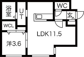 noble hill 南郷通  ｜ 北海道札幌市白石区南郷通20丁目南（賃貸マンション1LDK・3階・34.93㎡） その2