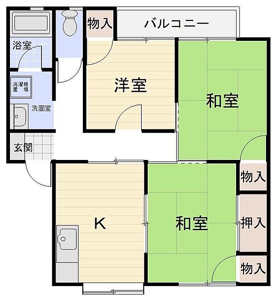 コーポアイリス 203｜鳥取県米子市皆生3丁目(賃貸アパート3DK・2階・54.00㎡)の写真 その2