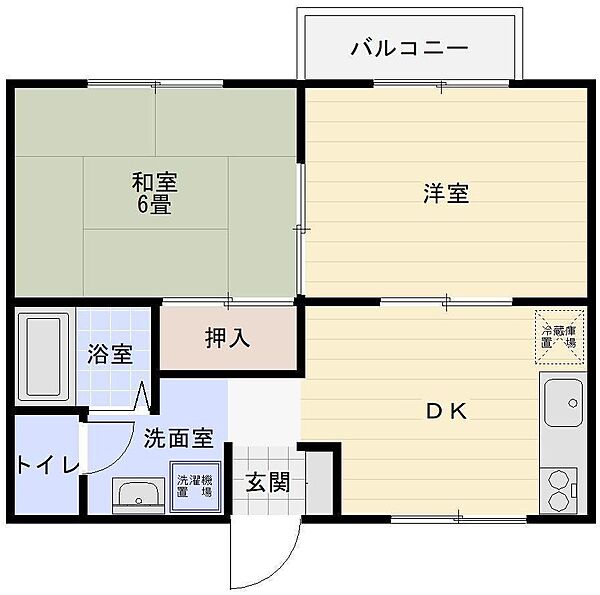 ハイツカリス 202｜鳥取県米子市西福原9丁目(賃貸アパート2DK・2階・40.00㎡)の写真 その2