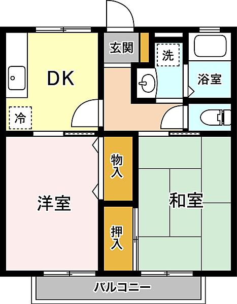 クレール 202｜鳥取県米子市上福原3丁目(賃貸アパート2DK・2階・40.95㎡)の写真 その2