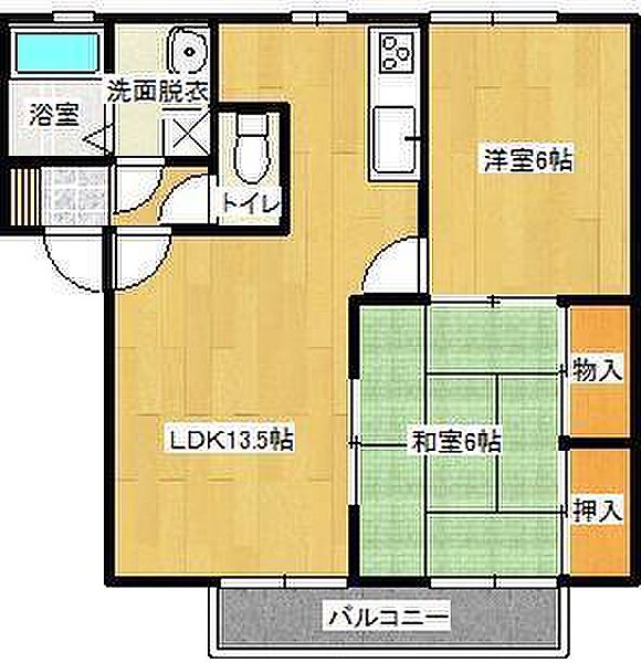 フローラＥＡＳＴ 102｜鳥取県米子市西福原4丁目(賃貸アパート2LDK・1階・54.21㎡)の写真 その2