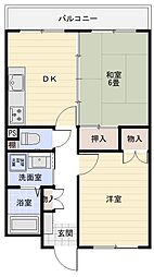 マンションすみれ 2DKの間取図画像