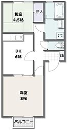 リブル 2DKの間取図画像
