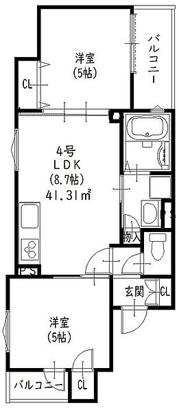 ピレーネ佃 ｜大阪府大阪市西淀川区佃3丁目(賃貸アパート2LDK・3階・43.20㎡)の写真 その2