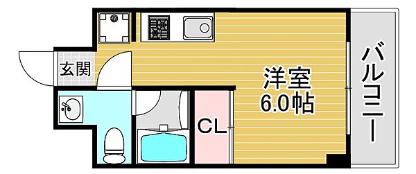 ルワージュ野田 ｜大阪府大阪市福島区大開1丁目(賃貸マンション1R・3階・20.00㎡)の写真 その2