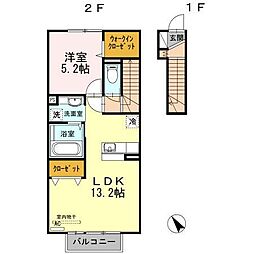セジュールひより 1LDKの間取図画像
