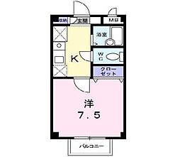 シーサイド大淀 1Kの間取図画像