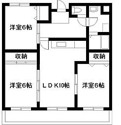 東大宮マンション 3LDKの間取図画像