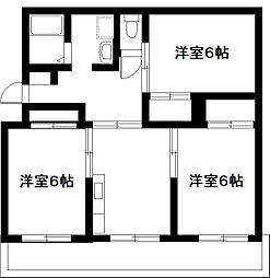 大淀ハイツ 3DKの間取図画像