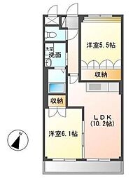 ティアナグリーンヒル 2LDKの間取図画像