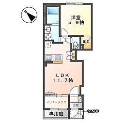 Maison Chou Chou 1LDKの間取図画像