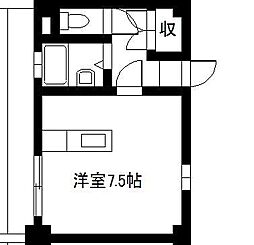 エレガンスメゾン6B ワンルームの間取図画像