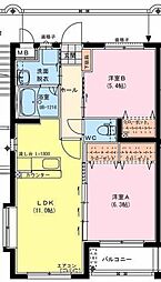 ラヴィドール 2LDKの間取図画像