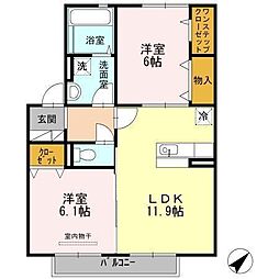 サーフスリィフォレスタ 2LDKの間取図画像