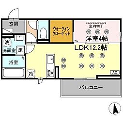 D-resena Solaire 1LDKの間取図画像