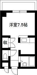 エレガンスメゾン6A ワンルームの間取図画像