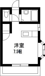 オクトワール宮崎西1番館 ワンルームの間取図画像