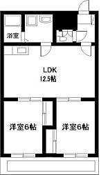 サンモールヒロシマ 2LDKの間取図画像