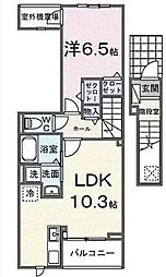 マリベール ラ メール 1LDKの間取図画像