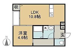 CUORE C棟 1LDKの間取図画像