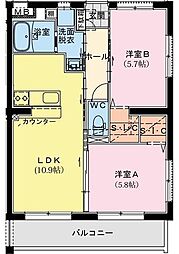 ALBA Terrace 2LDKの間取図画像