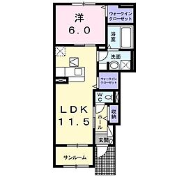 プランドールM8 1LDKの間取図画像