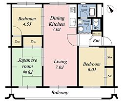 東急日吉マンション 3LDKの間取図画像