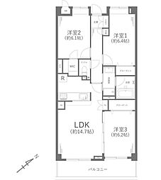 ガーデンハイツ藤が丘 3LDKの間取図画像