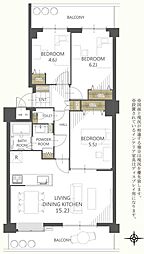 ダイアパレスアクティブシティ鶴見 3LDKの間取図画像