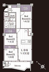 藤が丘マンション 3LDKの間取図画像