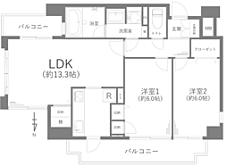 間取図画像 2LDK