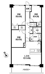 東急ドエルアルス藤沢善行 3LDKの間取図画像