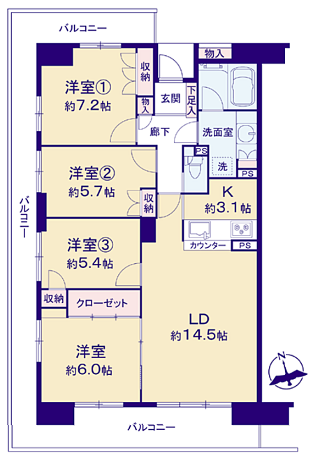 4LDK 間取り