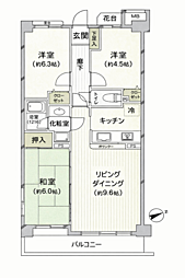 ダイアパレス日吉イースト 3LDKの間取図画像