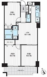 戸塚グリーンヒルB棟 3LDKの間取図画像